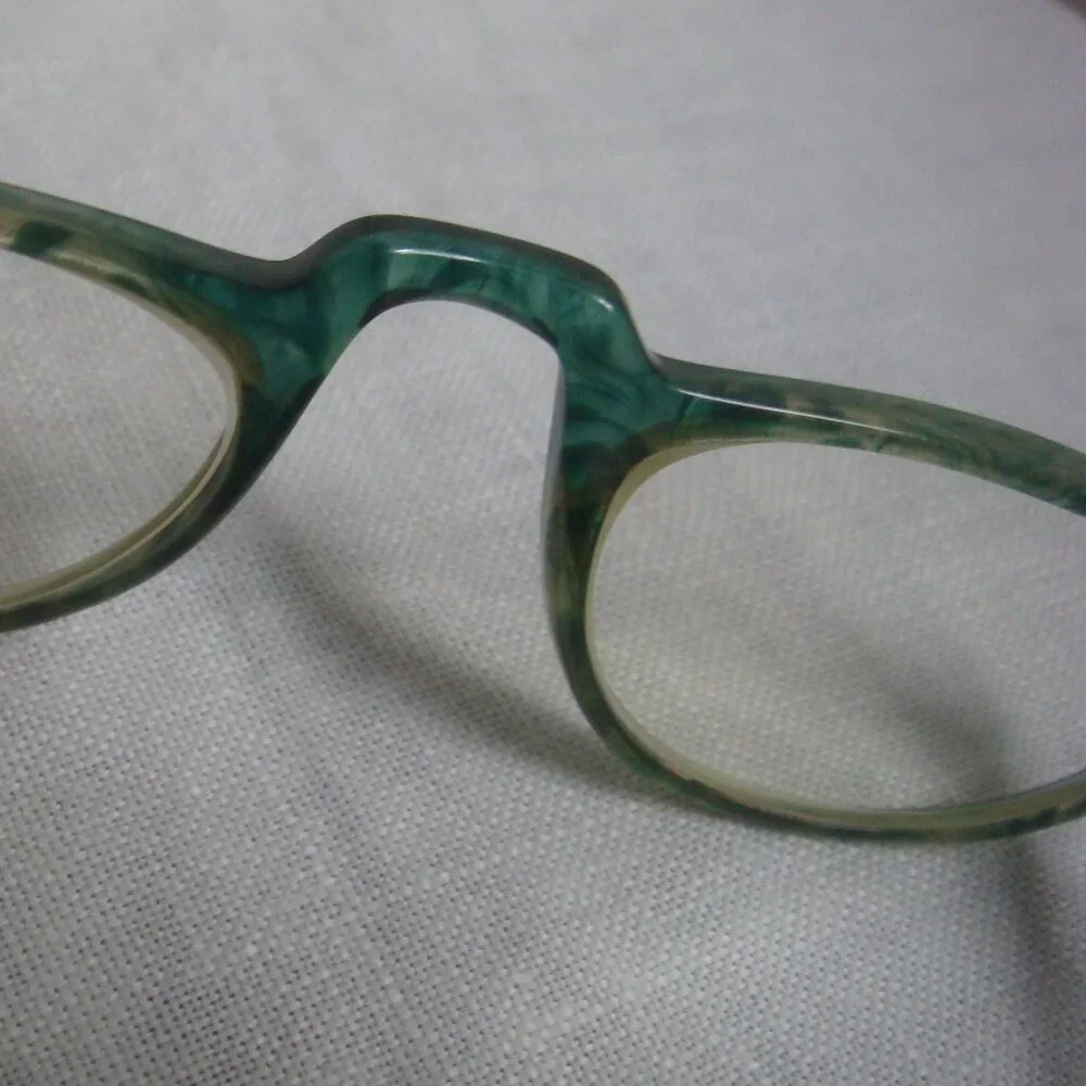 Vintage Ashley Stewart Green Tortoiseshell Half-frame Readers Eyewear